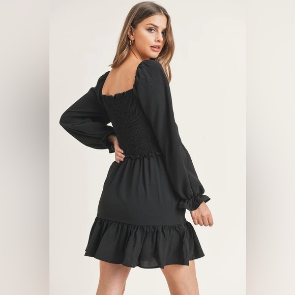 Black Smocked Dress - Never Worn - Picture 2 of 4